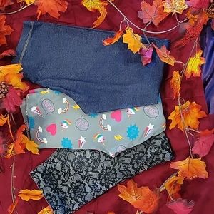 Bundled leggings.  3 pair L 10/12